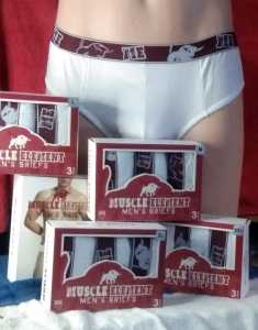 Celana dalam pria isi 3pcs muscle element putih m l xl xxl