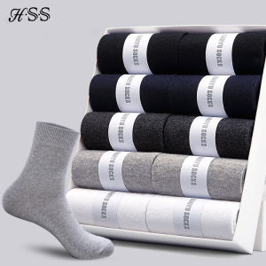 HSS 10Pairs Mens Socks New styles Middle Tube Black Business Man Socks Thin Breathable Summer Winter Sock for Male Size(6.5-12)