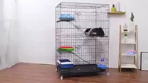 GREENPETS cat cage Collapsible All-in-one Cat Cage 2/4 Layers With Wheels Foldable cage Cat Villa Large Space