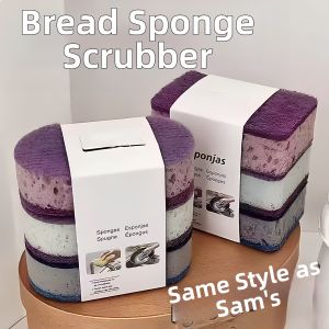Durable Non-Greasy Scrubbing Sponge Dish Brush 3 Pieces