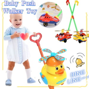 Childrens Toddler Hand Push Plane Music Baby Learning To Walk Bell Girl Toys For Boys
