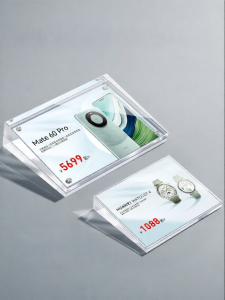 NUOXUNDE | Acrylic Magnetic Display Stand Price Tag Exhibition Strong Magnet Table Sign Product Information Showcase Small Display Card