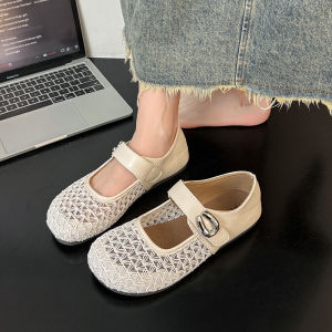 DINGMUYI | Breathable Mesh Hollow Summer Dress Flat Shoes