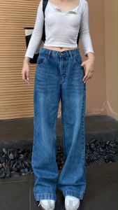 (พร้อมส่ง) NANAZAZA - ZA197 กางเกงยีนส์ ทรงกระบอกไม่ยืด มี2สี ทรงยอดฮิต
