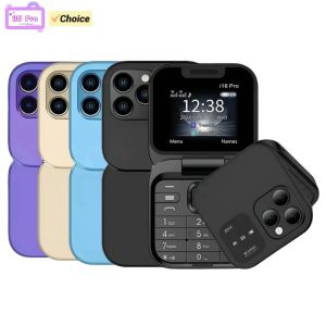 New i16 Pro Mini Flip Pocket Phone 1.77inch HD Screen 2G GSM Dual SIM Foldable Bluetooth FM Radio Small Mobile Phone Speed Dial