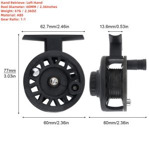 Mini Winter Ice Fishing Reel Ultralight 50mm 55mm 60mm Hand Reel Fly Fishing Line Wheel Carp Spool Pesca Fishing Goods Tackle