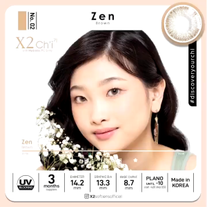 BUY 1 GET 1 FREE X2 CHI Vol I Zen (Brown) Softlens Warna Bulanan