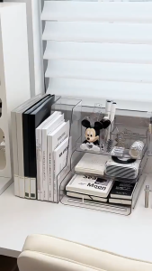 【PLAYFUL】Desktop Storage Box Office File Rack Desk Multifunctional Organizing Rack