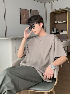 Hualun Summer Fake Two-Piece T-Shirt Mens Short Sleeve round Neck Stylish Student Casual Cotton Polyester Fashionable Youthwear