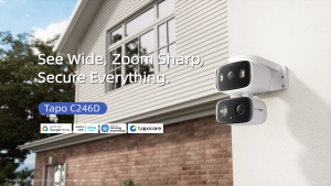TP-Link Tapo C246D CCTV Dual Lens Wide Angle Telephoto Pan Tilt WiFi Network Indoor Outdoor Security Camera