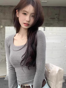 chaqi | Warm U-Neck Slimming Long Sleeve T-Shirt