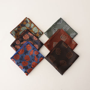 Jacquard Pocket Square For Men Women Floral Chest Towel Hanky Gentlemen Hankies Mens Suit Handkerchief Pocket Towel Gifts
