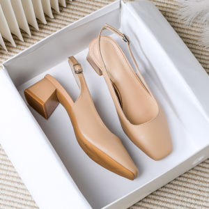 MIFEI | Leather Peep Toe Summer Women Sandals Block Heel