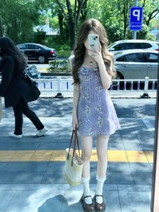 CHANGTONG | French Elegant Sleeveless Printed Dress