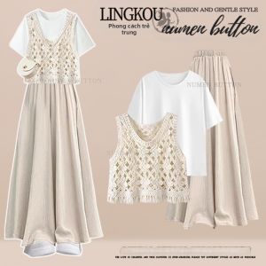 NUMEN BUTTON | Bộ Ba Quần Áo Dễ Thương Slim Size Lớn
