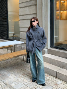 Halo Luu High Waist Wide Leg Denim Jeans Womens Vintage Washed Slimming Design Autumn New Style Loose Fit Commute Style