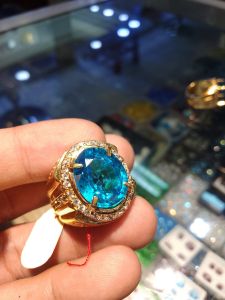 CINCIN BATU PERMATA BLUE TOPAZ LONDON HIGH QUALITY
