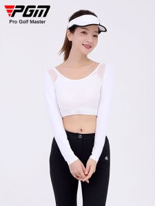 พีจีเอ็ม กอล์ฟผู้หญิงเสื้อผ้าป้องกันแสงแดดครึ่งความยาวฐานชั้นฤดูร้อนน้ำแข็ง ผ้าไหม พร้อมหน้ากาก UPF40 ปกผ้าคลุมไหล่แฟชั่น