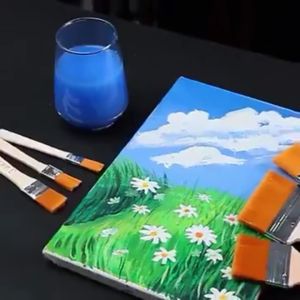 Nylon Hair Flat Paint Brushes Clean Brushes For Oil Watercolor Acrylic Wooden handle Paint Brush For Wood