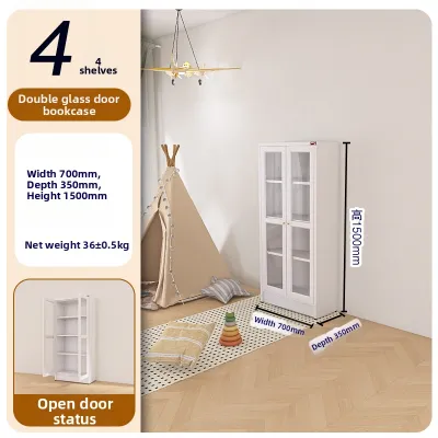 HERNLCAR | Steel Dustproof Bookshelf with Glass Doors