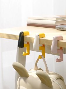 WORKWELL Cute Duck Bag Hook｜Adjustable Desk Edge Hook｜School Backpack Hanger｜Table Side Hook for Students