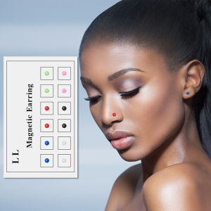 【♡Lovely girls house♡】12Pcs/Card Fake Cheater Non Pierced Magnet Ear Tragus Cartilage Lip Labret Stud Nose Ring Jewelry Magnetic Earring