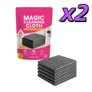 Magics Nano-Scale Microfiber Cleaning Cloth Set Thickened Streak-Free Lint Free Reusable Multi-Surface Home Cleaning Rags 5pcs