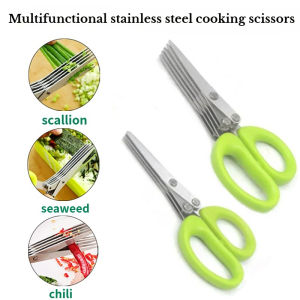 1pc/2pcs New stainless steel 3/5-layer kitchen scissors suitable for cutting and cooking chili peppers onions and cilantro