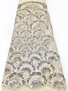 Luxury Beads Lace African 2026 High Quality 5 Yards Handmade beads Sequins Fabric Nigeria For Evening Party Dres