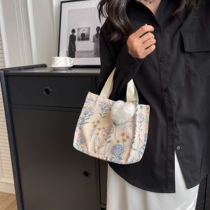 JIFANPAUL | Tote Bag Fashion Floral Faux Fur Decorated Large Capacity