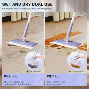 Towel mop flat mop lazy  face towel mops 360 ° spin mop lantai automatic cloth changing mop home cleaning tools lazy mop fantastic mopping tool hand wash-free