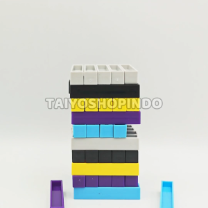 TAIYO Fun Stacking Game Mini Menyusun Menara Balok Jatuh Karakter Permainan Keseimbangan Mainan Anak