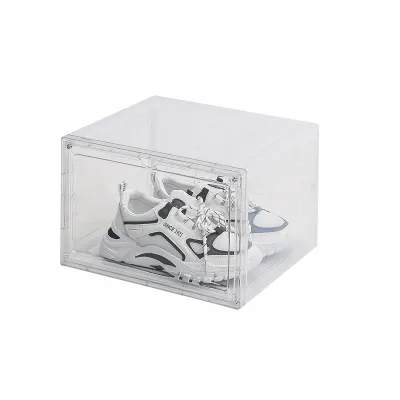 กล่องใส่รองเท้าวางซ้อนกันได้แบบ Magnetic Clear Front Drop กล่องรองเท้า กล่องรองเท้าอะคริลิก กล่องรองเท้าหลายชั้น กล่องรองเท้าโปร่งใส กล่องเก็บรองเท้า Nike