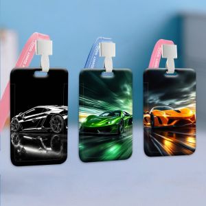 Student Card Holder Campus Meal Card Bus Work Certificate Protective Cover Access Control Badge Hard Card Folder Cool Sports Car