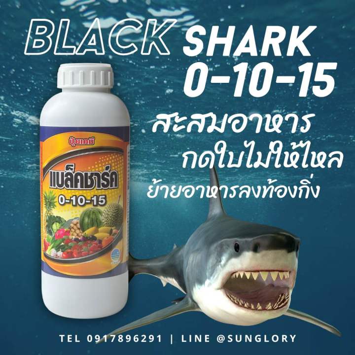 🦈 แบลคชาร์ค ปุ๋ยเคมี 0-10-15 สะสมอาหาร เคลื่อนอาหารลงท้องกิ่ง พร้อมกดใบให้อยู่