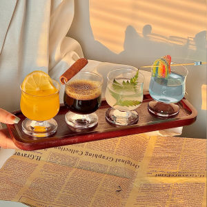 แก้วน้ำชาสไตล์ย้อนยุคสีน้ำเงิน แก้วกาแฟอเมริกัน แก้วนมลาตีน แก้วเครื่องดื่มปรุงแต่ง แก้วน้ำสีใสสำหรับทุกคน