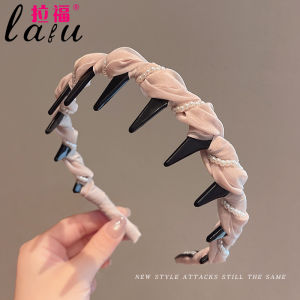 Womens Pearl Hairband High Cranial Top Face Washing Special Use Hair Tie Pressing Hair Card Hair Bundle Headwear