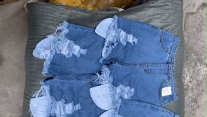 quần đùi jean lưng cao 1 nút ôm tôn dáng phối rách tua rua túi lòi 3 màu big size có dành cho nữ ảnh thật cuối