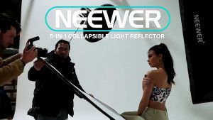 5 in 1 Light Reflector with Handles Collapsible Portable for Portrait Product Shooting Disc Light Reflector