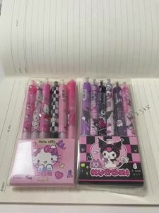 Bevavar Pulpen Gel Mekanik Sanrio Pen Gel Kuromi Lucu 1set Isi 6PCS