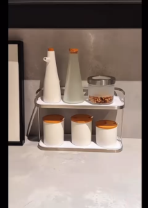 💟SOLUTION65💟 White Carbon Steel ABS Tray Cup Holder Perfume Holder Seasoning Holder Cup Stand Perfume Stand Seasoning Stand Cup Organizer Perfume Organizer Seasoning Organizer Cup Rack Perfume Rack Seasoning Rack Cup Display Rack Perfume Display Rack