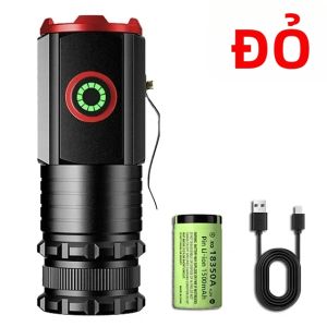 Đèn Pin Sạc 6 Đèn LED Siêu Sáng Hợp Kim Nhôm 4 Chế Độ Đèn Làm Việc Từ Tính Đèn Ngoài Trời Đèn Pin Dùng Cho Cắm Trại & Đi Bộ Đường Dài