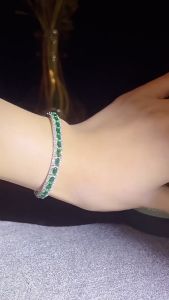 Chlorospinel Diamond Bracelet 925 Sterling Silver Single Row Full Diamond Light Luxury Jewelry For Women
