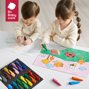 Bc Babycare Baby Feather Silky Crayon Washable Not Dirty Hand Sticky Safe Non-toxic Baby Kindergarten Rainbow Oil Pastel Stick Childrens Graffiti Brush 12/24 Colors