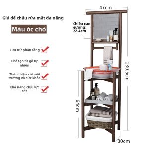 DONGMU | Kệ Phòng Tắm Gỗ Đa Năng Có Gương