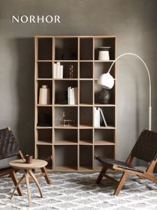 Artistic Style Fengxi White Candlewood Bookcase Real Wood Display Cabinet for Living Room and Tea Room No Installation Required