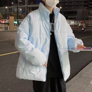 Trendy Versatile Cotton Jacket Mens Pure Color Youth Simple Style Popular Japanese Style Outerwear Fashionable Ins Style