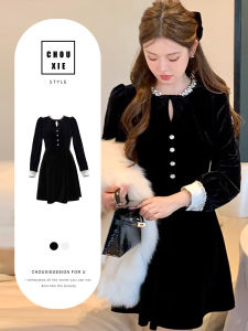 CHOUXIE | Stylish Elegant Luxury Look Velvet Dress