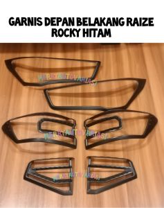 Garnish pelindung lampu mobil depan belakang untuk toyota Raize Rocky hitam