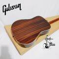 gitar Gibson jumbo tanam besi akustik elektrik premium top Full meranti. 